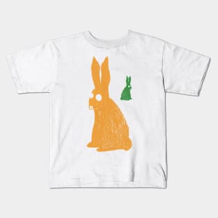 Rabbits Yellow and Green Kids T-Shirt